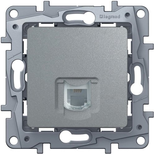 Розетка телефонная без рамки Legrand Etika 1-м. RJ11 алюминий картинка